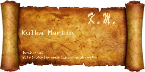 Kulka Martin névjegykártya