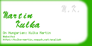 martin kulka business card